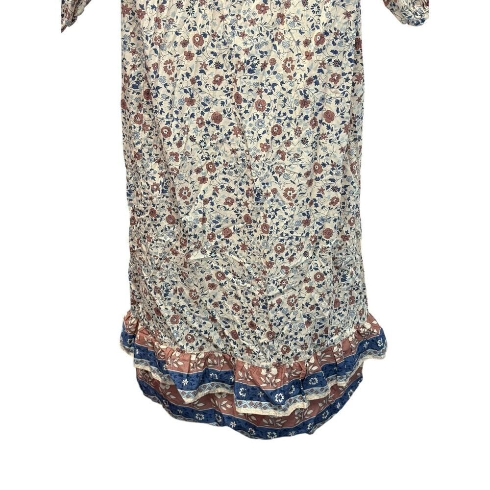 Christy Dawn The Plum Dress S Sand Anemone Vine Puff Floral Ruffle Paisley Boho - Picture 9 of 13